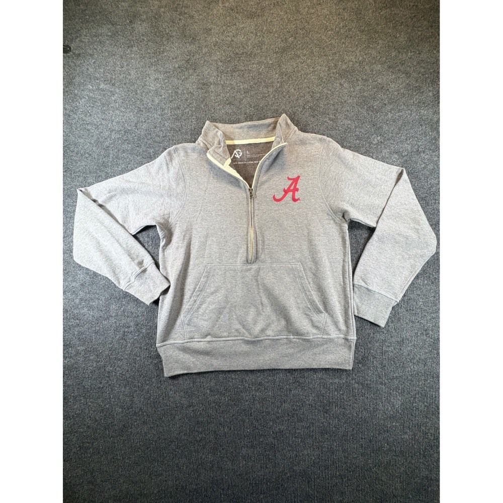 Alta Gracia Alabama Crimson Tide Quarter Zip Sweatshirt Gray Mens Large L